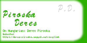piroska deres business card